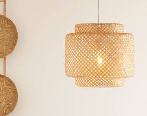 Panier en bambou tressé à la main, Décoration murale, Plateau de service, Suspension en bambou tressé à la main, Décoration bohème et côtière, Rattan naturel - Product Image 2