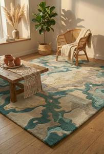 Alfombra de Lana Abstracta de Pelo Medio, Antideslizante, Hecha a Mano, de Primera Calidad, Alfombra Artística Moderna para Sala de Estar, Dormitorio, Hotel, Hogar de Lujo - Product Image 6