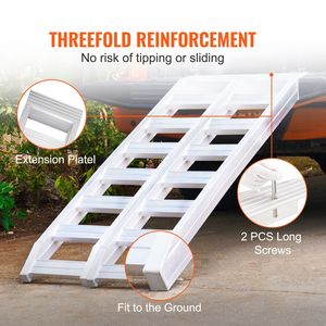 "Universal Heavy Duty Aluminum <b>Loading</b> Ramp 8810 Lbs Capacity <b>Top</b> Hook Attachment Used Alloy Material" - Product Image 6