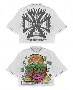 เสื้อยืดผู้ชายผ้าฝ้าย 100% ทรงหลวม พิมพ์ลาย เสื้อยืดโอเวอร์ไซส์ผู้ชาย ผ้าฝ้ายหนา 260 GSM ทรงบ็อกซี่ สีดำ ลายกราฟิก พิมพ์แบบ DTF - Product Image 6