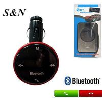 Cargador de Coche con Adaptador de Plástico S&N, con USB 2.0, Transmisor FM Manos Libres, Pantalla LED, Puertos USB Duales para Teléfonos Móviles