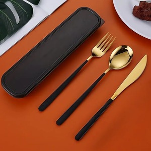Ensemble de couverts élégants en acier inoxydable pour la cuisine, cuillère, fourchette, couteau, ensemble de couverts de table, vaisselle élégante, qualité supérieure - Product Image 1