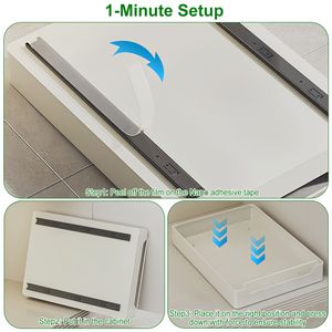 2 Pezzi Scaffale Scorrevole Estraibile in Acciaio al Carbonio per Spezie, Organizzatori per Armadietti con Pellicola Adesiva Nano Fissata - Product Image 2