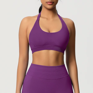 Conjunto Deportivo de 2 Piezas, Color Sólido, Tejido Acanalado, Sin Costuras, Espalda Alta Elástica, Soporte Completo, 100% Poliéster Transpirable, Tallas Grandes - Product Image 3