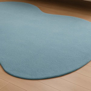 Hand-Tufted 100% Wool Cloud Rug | Minimalist Amoeba Shape Area Rug | Premium Thick Pile Blue Wool Designer Rug - Product Image 2
