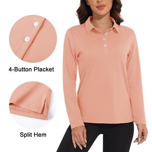 Camiseta Polo de Manga Larga para Mujer, Poliéster de Secado Rápido, Cómoda para Oficina y Uso Casual, Fabricación OEM - Product Image 6
