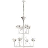 Lustre à fleurs moderne à deux niveaux Suspension en fer blanc pour plafond Lampes suspendues pour salle à manger Éclairage pour la maison