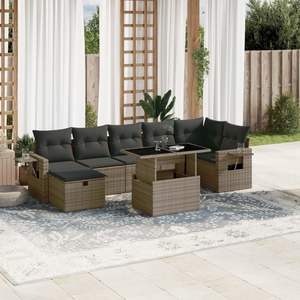 Conjunto de Sofás Modulares Grandes de Ratán PE Gris para Jardín, Colección Premium de Muebles Modulares para Exteriores - Product Image 1