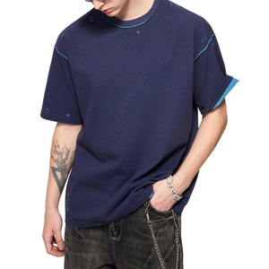 เสื้อยืดคอกลมผู้ชายผ้าฝ้าย 100% 240GSM ขายส่ง สไตล์ลำลองทรงโอเวอร์ไซส์ แขนสั้น ล้างสีแบบแอซิดวอช รับสั่งทำพิเศษ - Product Image 5