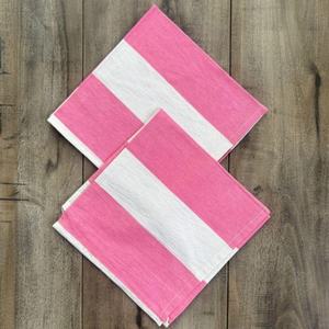 Pink And White Striped Table Linens Dining Table <b>Placemats</b> Set Indian Seller - Product Image 1