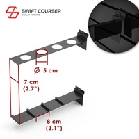 Support mural moderne pour accessoires de bâtons de cricket, avec crochets, pour revêtement mural à lattes, personnalisable et compatible avec les revêtements en poudre