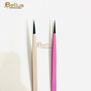 Pinzas para Pestañas de Acero Inoxidable con Recubrimiento de Color Rosa Crema, Punta Suave, Diseño Duradero, Herramienta Profesional para Extensión de Pestañas, Logotipo Personalizado - Product Image 2