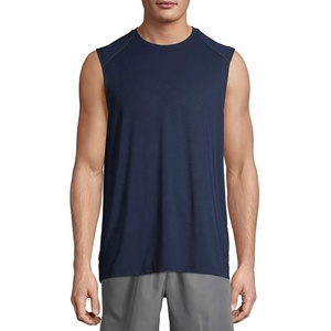 Wholesale 100% Cotton Gym Training Vest for Men Custom New Fitness Stringer <b>Running</b> <b>Singlet</b> Plus Size Breathable Knitted Weave - Product Image 4