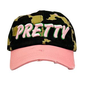 Gorra de Béisbol Camuflada y Rosa con Diseño de Letras Bordadas en Rosa, Ajustable, de Algodón, Informal, para Exteriores - Product Image 1