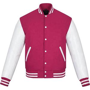 Chaqueta Universitaria Personalizada para Hombre, de Lana y Cuero, con Logotipo Bordado, Corte Holgado, Rayas y Ribetes, Estilo Béisbol - Product Image 5