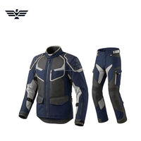 Combinaison de moto unisexe, veste et pantalon, manches longues, bleu jaune, coupe-vent, séchage rapide, respirante, couleurs contrastées, toutes saisons, vêtements de course