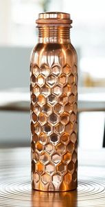Handcrafted <b>Copper</b> Water <b>Bottle</b> Traditional <b>Drinking</b> <b>Bottle</b> for Daily Hydration Yoga Wellness and Travel - Product Image 2