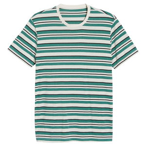 Camiseta de punto de manga corta con cuello redondo para hombre, holgada, informal, 100% algodón, verde, blanca, negra, con logo frontal, agradable al tacto. - Product Image 1