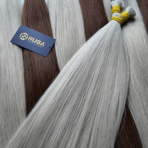 Cheveux humains vierges à double trame et cuticules alignées, 100 % naturels, en vrac, pour extensions – Fournisseur - Product Image 3