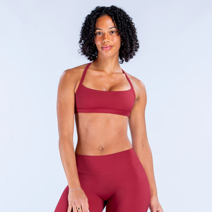 Women Seamless Halter Sports Bra <b>Square</b> Neck Medium Support Yoga Top Solid White - Product Image 2