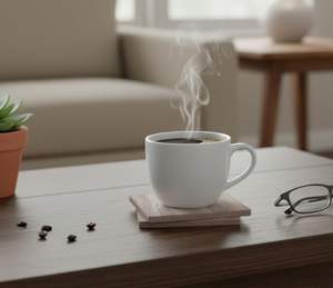 <b>Coasters</b> <b>Set</b> of Natural Marble-Handmade Korean Style Square 10mm Thick Natural Water Absorbent Unique Table <b>Coaster</b> - Product Image 1