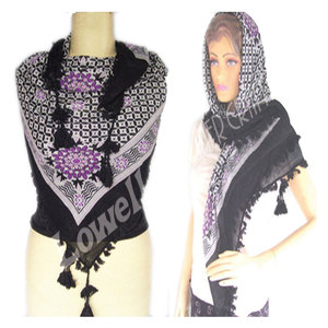Elegant Animal Printed Fringe Cotton Voile Scarf – Lightweight Soft Breathable Fashion <b>Wrap</b> <b>Shawl</b> with Artistic Wildlife Pattern - Product Image 2