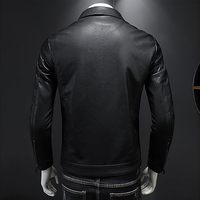 Veste de moto pour homme en cuir véritable écologique, sur mesure OEM, col montant, logo frontal, fermeture éclair, 140g, fabriquée à la main