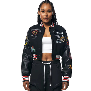 Custom Embroidery Chenille Patches Varsity Bomber Letterman College Plus Size baseball varsity <b>Jackets</b> - Product Image 2