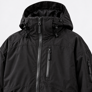 Veste et pantalon de ski/snowboard pour homme de qualité supérieure, en Polartec noir, à capuche, 2 pièces, fermeture éclair, cargo, anti-UV, léger - Product Image 6