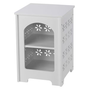 Tavolino Moderno in Noce a 3 Ripiani con Design Floreale e Apertura ad Arco per Uso Interno/Esterno - Product Image 1