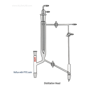 หัวกลั่นแบบรีฟลักซ์ปรับได้พร้อมก๊อก PTFE สำหรับใช้งานในสุญญากาศและแรงดัน - Product Image 3