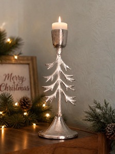 Porte-bougie en métal argenté pour arbre de Noël, résistant à la chaleur, écologique, fait main, décoration d'intérieur - Product Image 1