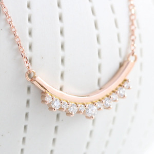 สร้อยคอจี้เพชรแบบโค้งสีโรสโกลด์สำหรับห้องปฏิบัติการ - Product Image 4