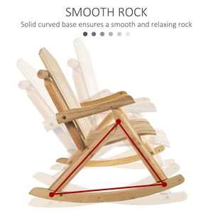 Poltrona a dondolo Adirondack a 2 posti per esterni, con schienale alto e design a doghe in legno, colore Burlywood - Product Image 4