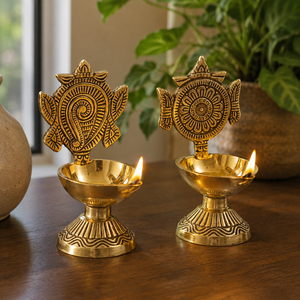 Brass Traditional Kerala Nilavilakku <b>Oil</b> <b>Lamp</b> Set Handmade Pooja Deepam Decorative Diya Temple <b>Lamp</b> Festival Home Decor Gift - Product Image 5