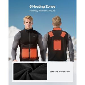 Gilet Riscaldante Elettrico Ricaricabile Leggero da Uomo, Batteria da 16000 mAh, 6 Zone di Riscaldamento, Gilet Invernale 3 per Sport all'Aperto - Product Image 2