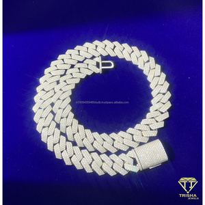 Chaîne cubaine de luxe en argent sterling 925 avec diamants Moissanite, bijoux hip-hop haut de gamme pour la vente en gros et les importateurs internationaux - Product Image 5