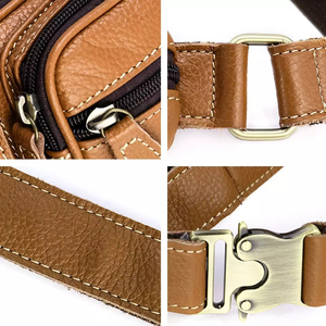 Riñonera Deportiva de Piel Auténtica para Hombre con Cierre de Cremallera, Tamaño y Color Personalizables, Marca de Lujo, Precio al por Mayor - Product Image 4