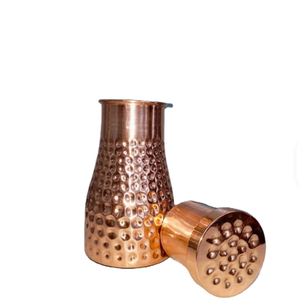 Botella de Agua de Lujo de Cobre con Tapa, Diseño Vintage Martillado a Mano, Vaso Portátil Desechable - Artesanía India para el Hogar y Cenas al Aire Libre - Product Image 3