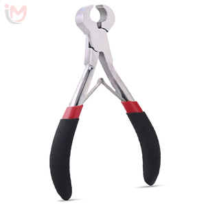 <b>Hair</b> Extension Pliers Metal Red Black <b>Grip</b> For Install And Remove Micro Link Keratin Bond Tools OEM - Product Image 5