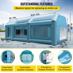 Cabina di Verniciatura Gonfiabile Portatile 26x13x10ft con Illuminazione LED per Verniciatura Auto, Versione Migliorata con 2 Ventilatori e Sistema di Filtraggio dell'Aria - Product Image 4