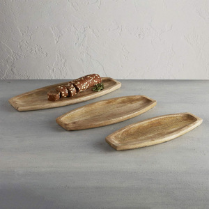 อาหารปลอดภัยจานอาหารค่ําไม้มะม่วงถาดเสิร์ฟอาหารไม้ยาวรูปไข่จานไม้คุกกี้, ขนมหวานและอาหารเรียกน้ําย่อยเสิร์ฟ - Product Image 5