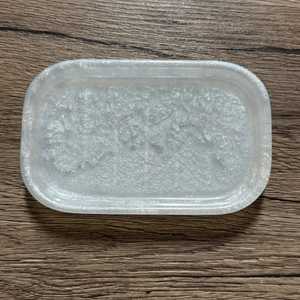 White Silver Glitter Resin Soap Dish Rectangular Trinket Tray Bathroom Vanity <b>Accessory</b> Jewelry Holder - Product Image 1