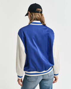 Chaqueta Varsity para Mujer al por Mayor en Azul Intenso, Chaqueta Corta de Lana Tejida Personalizada con Insignia G para Béisbol - Product Image 5