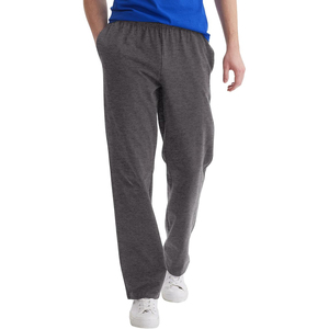 Pantalon de survêtement gris en coton pour homme, taille élastique, poches latérales, décontracté, pour l'automne - Product Image 1