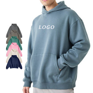 Sweat-shirts à capuche surdimensionnés personnalisés 500 g/m² en coton épais avec impression en relief et broderie personnalisées pour hommes et femmes - Product Image 6