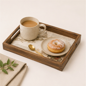 Handcrafted Set of 3 Wooden Serving Trays with Royal Indian <b>Elephant</b> & Palace Art Enamel Coated Nesting <b>Decorative</b> Tray - Product Image 2