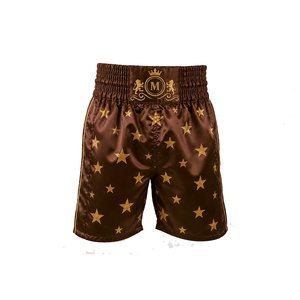 Shorts de boxe Muay Thai pour hommes, vêtements de combat MMA, logo en relief, broderie en chaîne, polyester durable, coupe régulière, taille adulte - Product Image 1