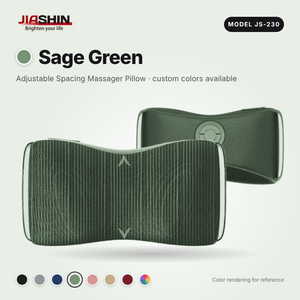 Almohada Masajeadora JS-230 con Espaciado Ajustable, Color Personalizado, Motor sin Escobillas OEM, Carga Inalámbrica, Masajeador de Cuello y Espalda - Product Image 3