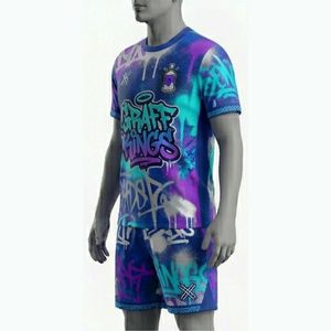 Conjunto de Camiseta de Fútbol para Hombre Graff Kings, Impresión Sublimada, Secado Rápido, Cuello Redondo, Manga Corta, Uniforme de Fútbol, Corte Regular, para Todas las Temporadas - Product Image 3